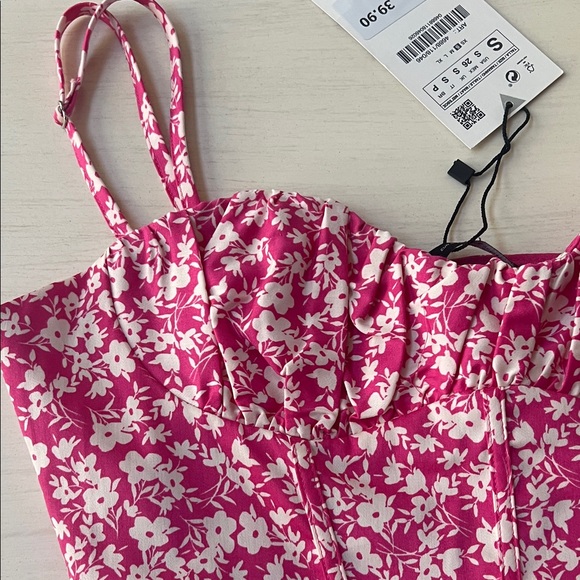 Zara Pink Floral Corset-Style Bodysuit - Picture 2 of 3